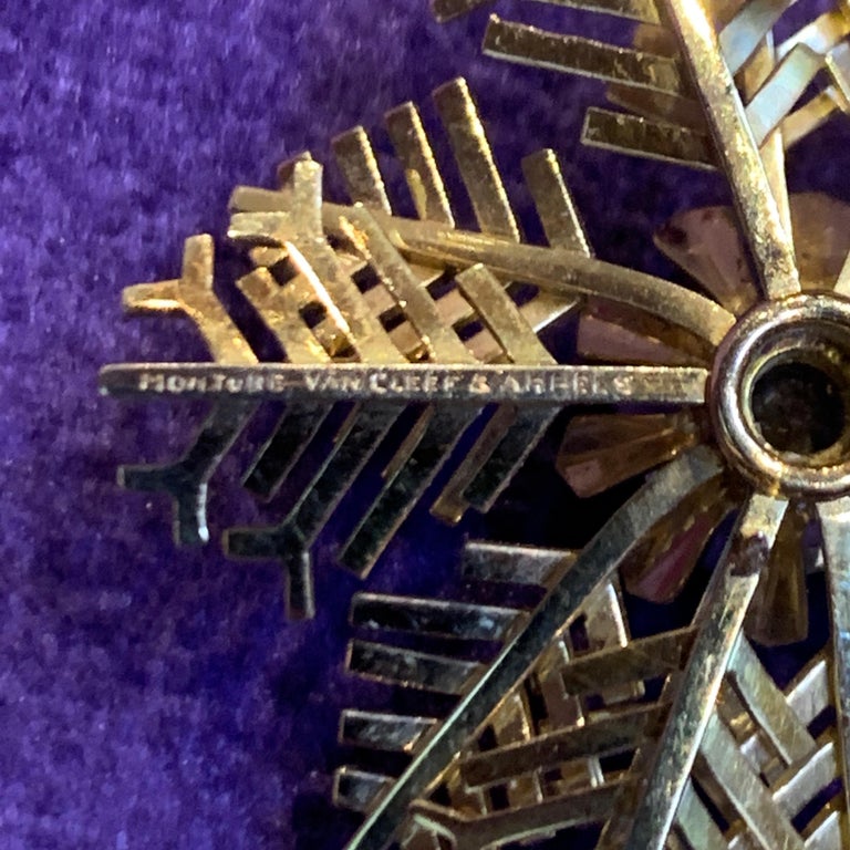 Van Cleef and Arpels Antique European Cut Diamond Snowflake Brooches