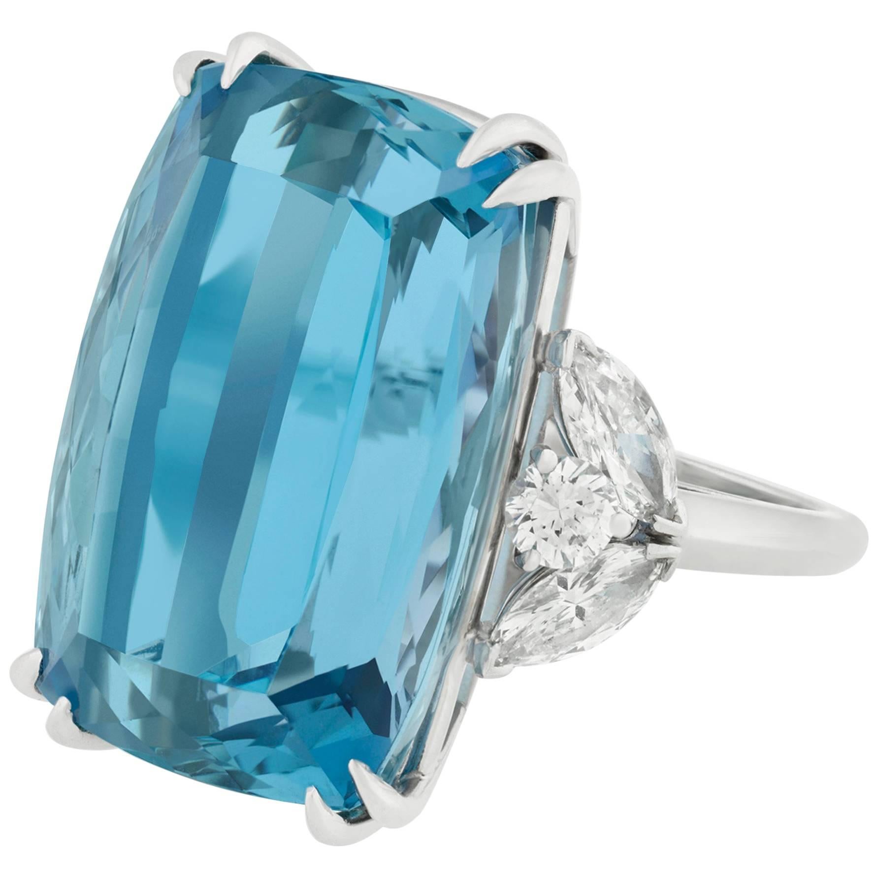 Van Cleef & Arpels Aquamarine and Diamond Ring, 34.11 Carat