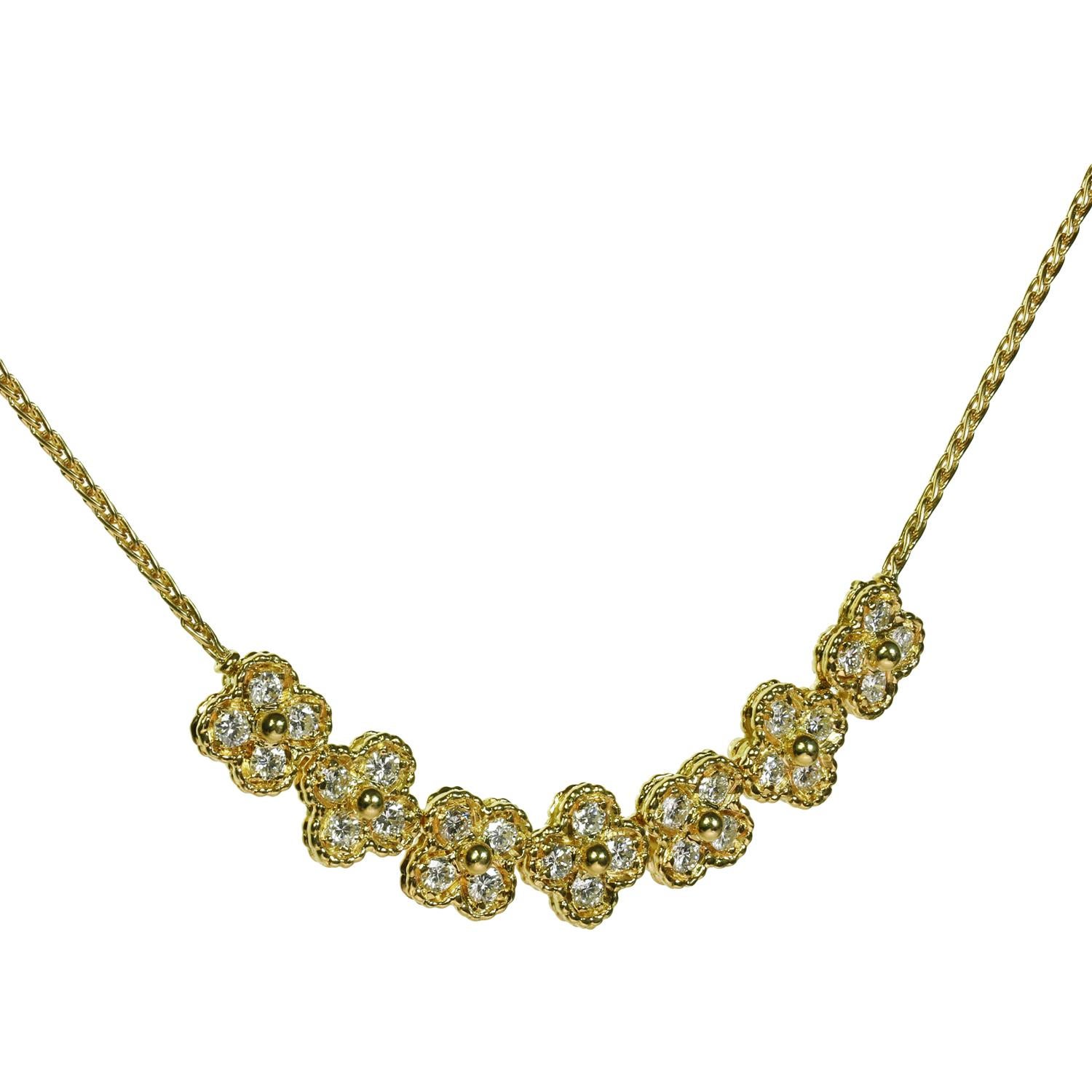 Van Cleef & Arpels Arno Alhambra Diamond Yellow Gold Necklace In Excellent Condition In New York, NY