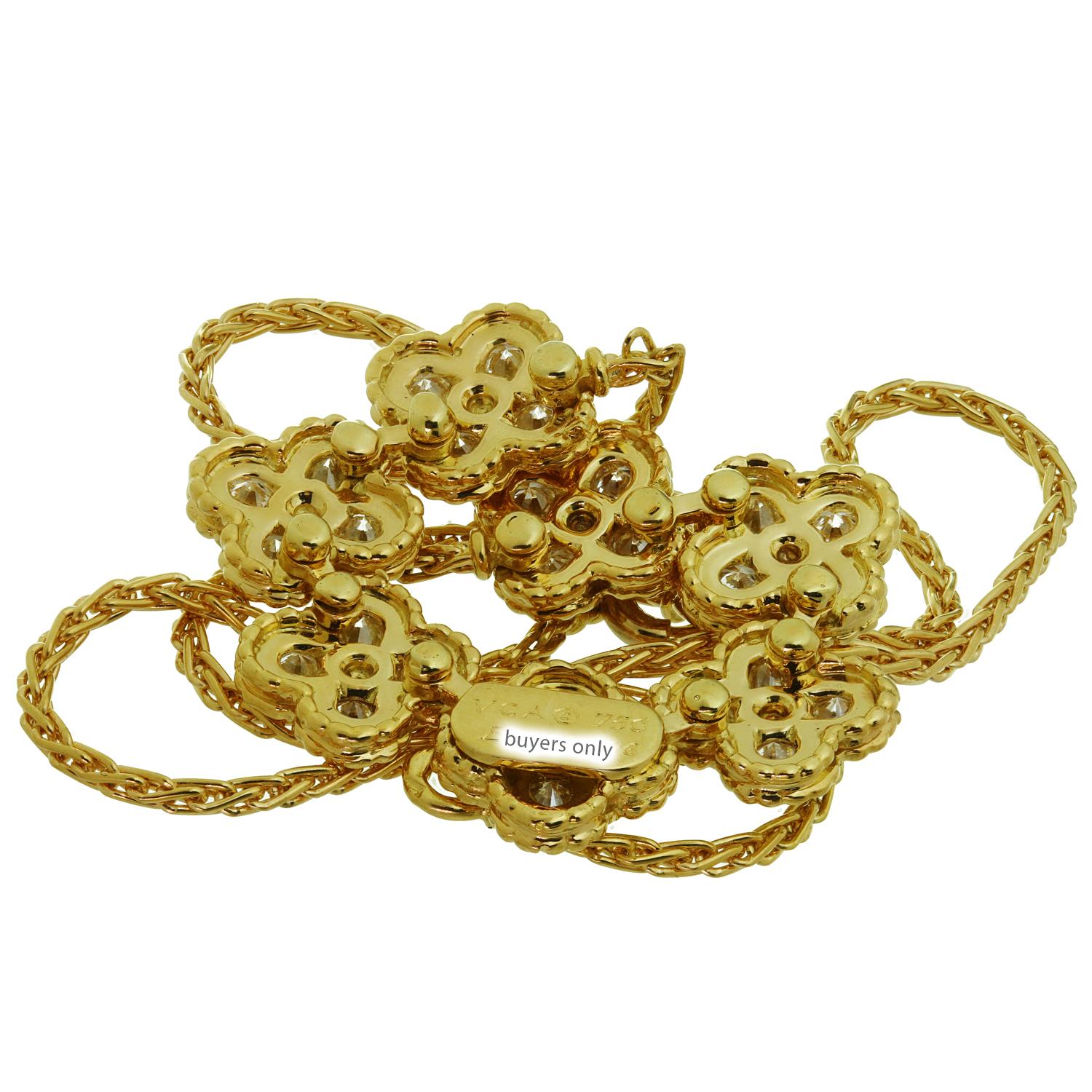 Women's Van Cleef & Arpels Arno Alhambra Diamond Yellow Gold Necklace
