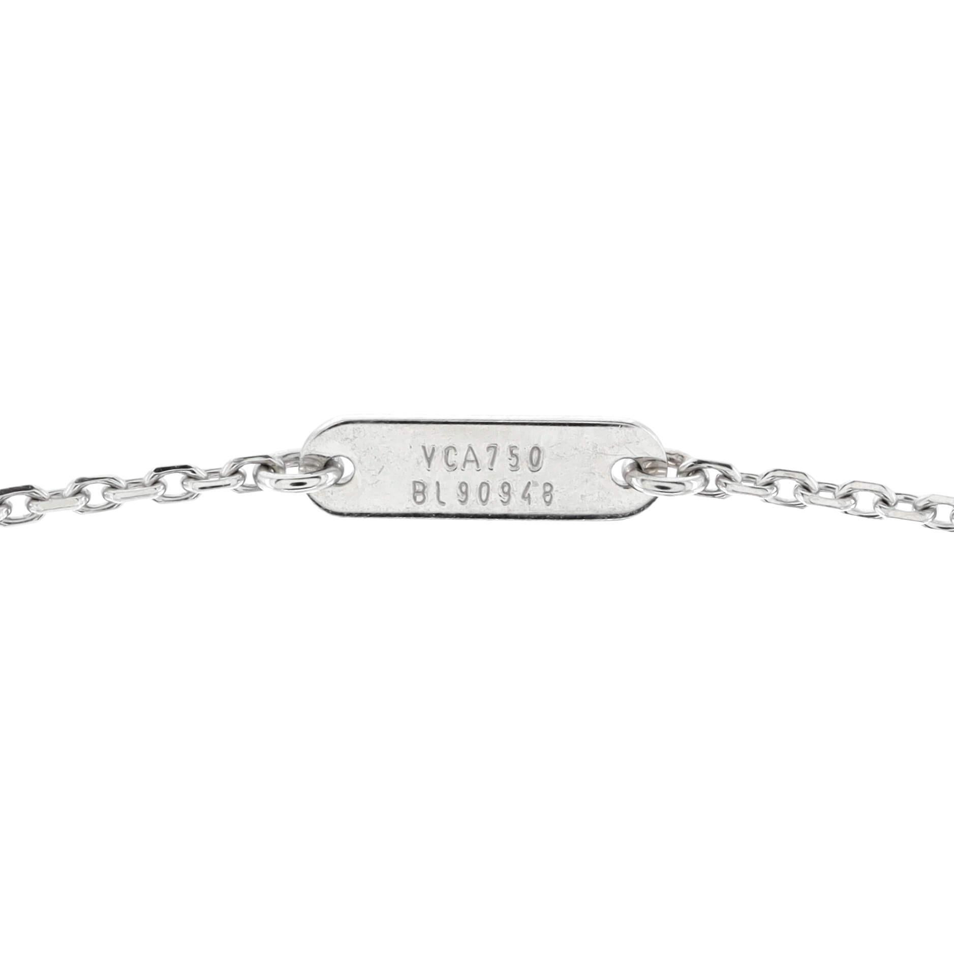 Van Cleef & Arpels Arno Alhambra Anhänger Halskette 18K Weißgold und Diamanten für Damen oder Herren