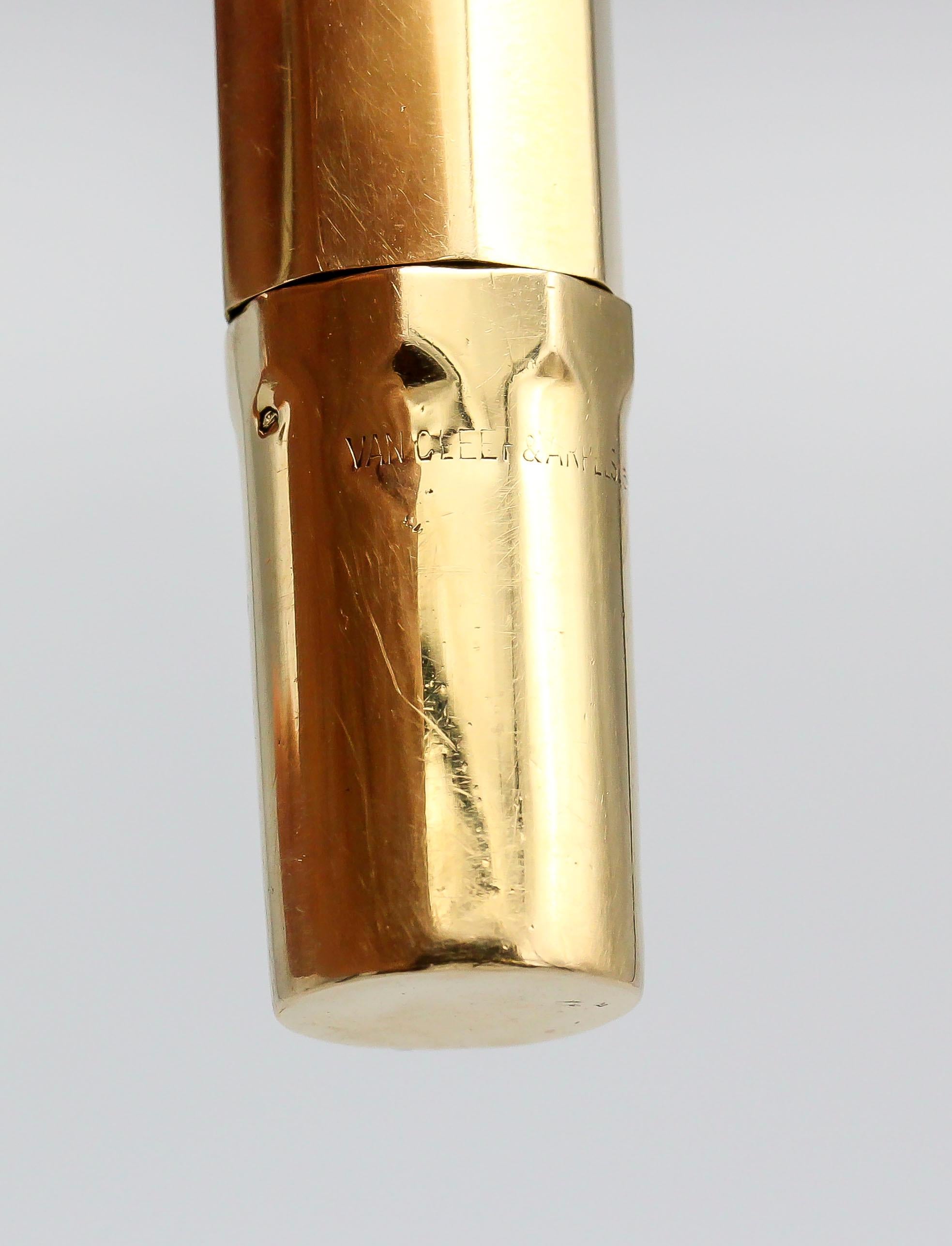 Van Cleef & Arpels Art Deco 18 Karat Gold Fountain Pen In Fair Condition In New York City, NY