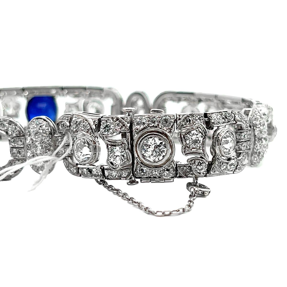 Van Cleef & Arpels Art Deco Antique Sapphire Diamond Bracelet In Excellent Condition For Sale In Beverly Hills, CA