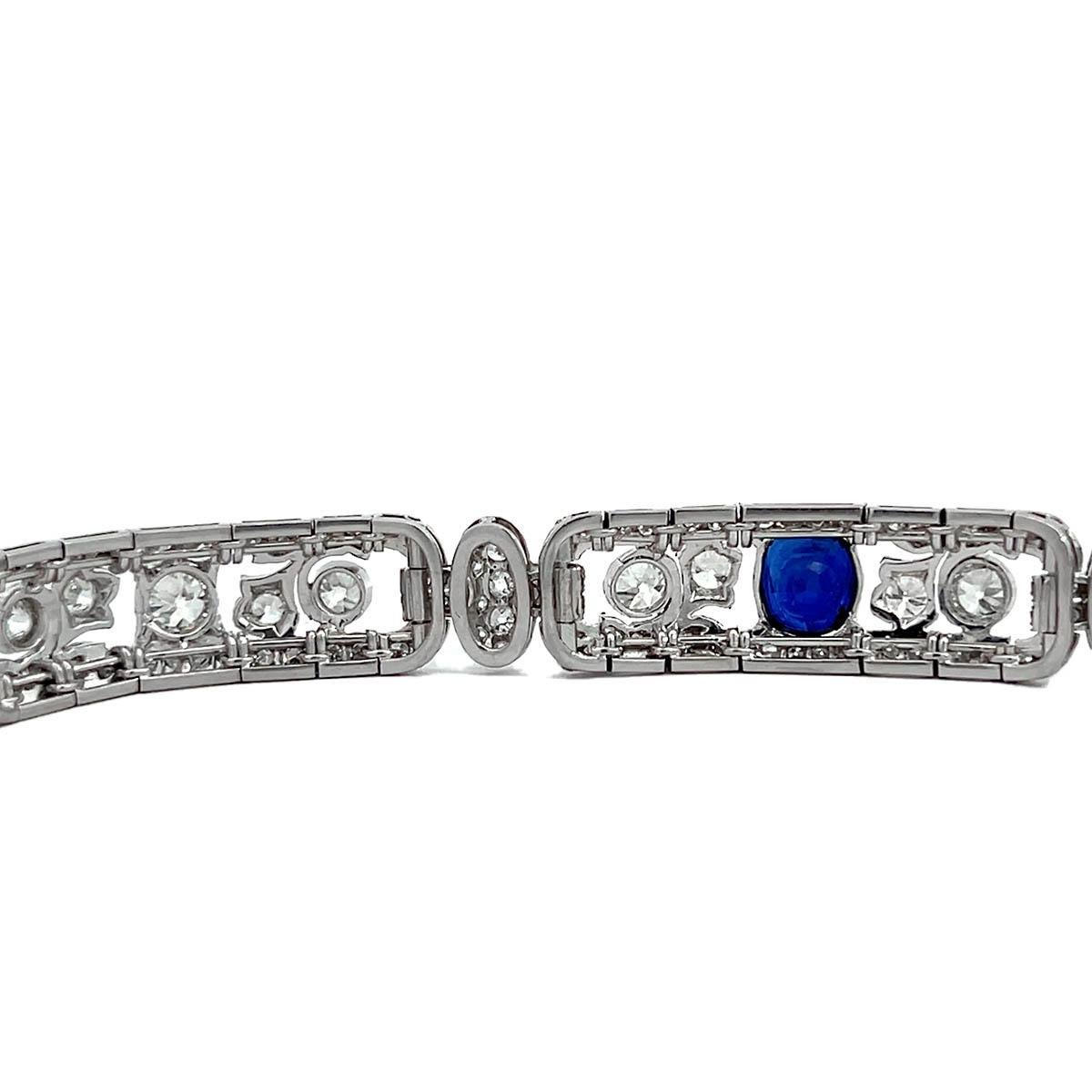 Van Cleef & Arpels Art Deco Antique Sapphire Diamond Bracelet For Sale 2