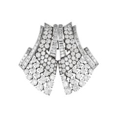 Van Cleef & Arpels Art Deco Diamond Double Clip Brooch