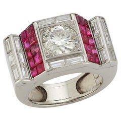 Van Cleef & Arpels Art Deco Diamond & Ruby Ring