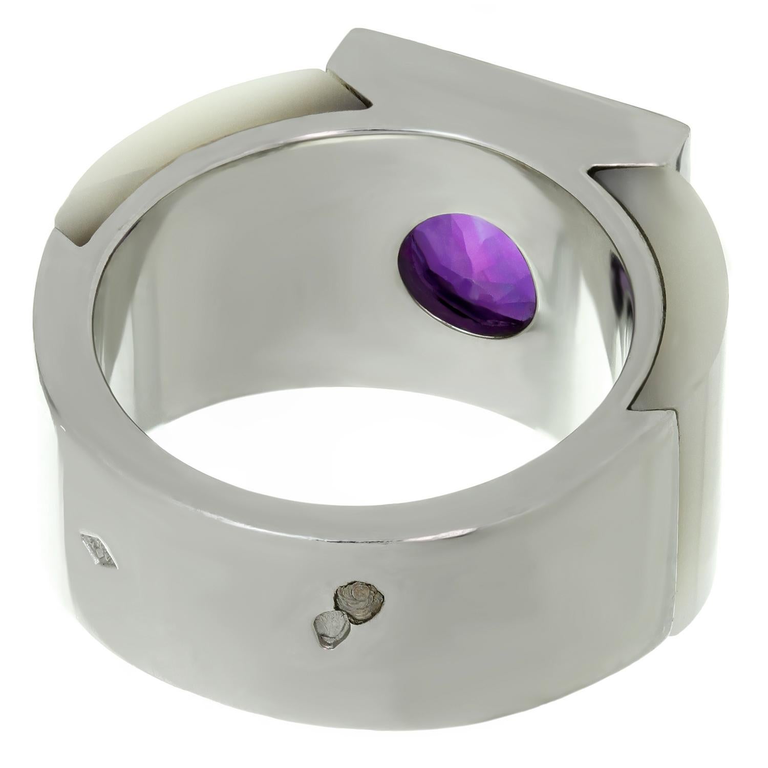 Van Cleef & Arpels Babylone Amethyst White Gold Cocktail Ring 3