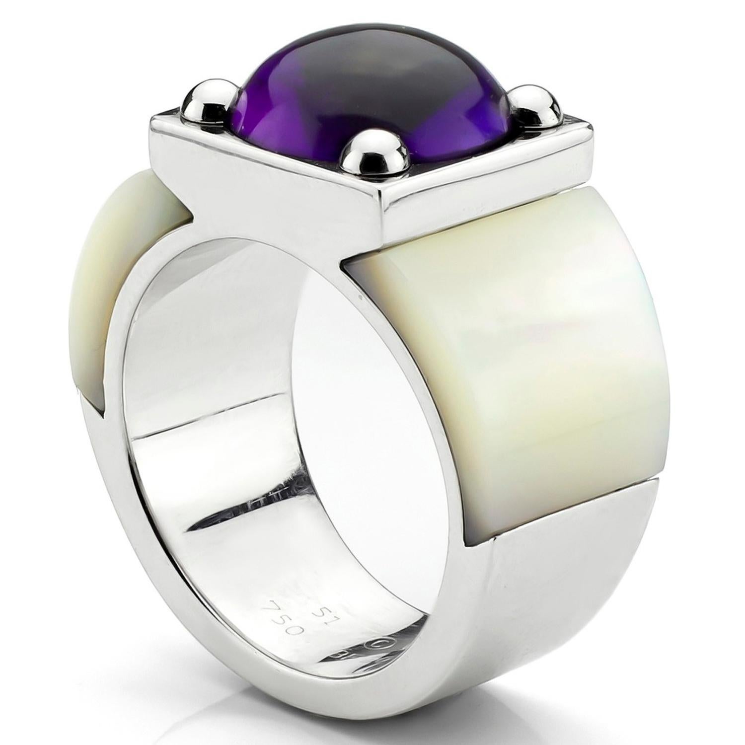 Van Cleef & Arpels Babylone Amethyst White Gold Cocktail Ring 4