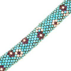 VAN CLEEF & ARPELS "Bagatelle" Turquoise, Amethyst and Diamond Bracelet