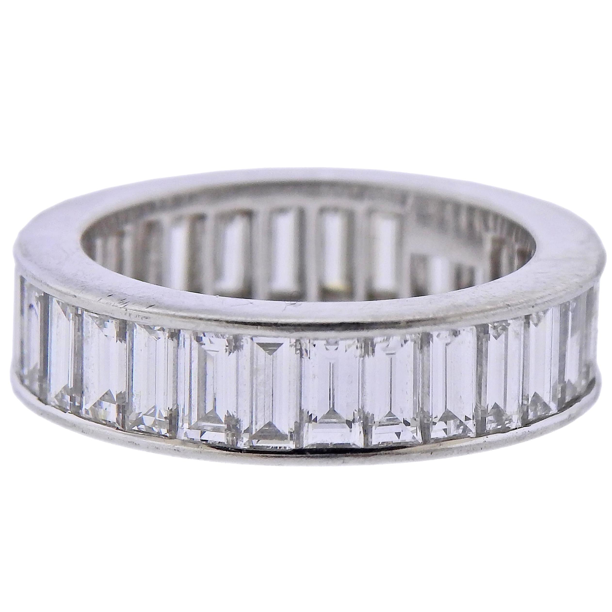 Van Cleef & Arpels Baguette Diamond Platinum Eternity Wedding Band Ring