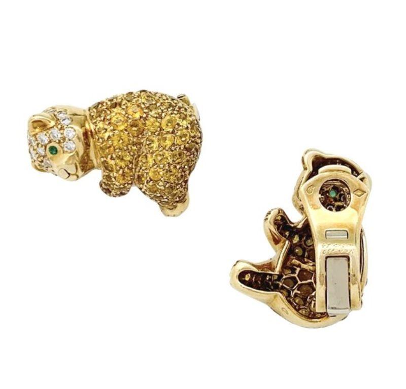 Van Cleef & Arpels Bear Earrings in 18K Yellow Gold

Additional information:
Length: 22 mm.
Width: 16 mm.
Weight: 18,2 grammes.
Style Period: 1990
Condition detail: This item has been used and may have some minor flaws. Before purchasing, please