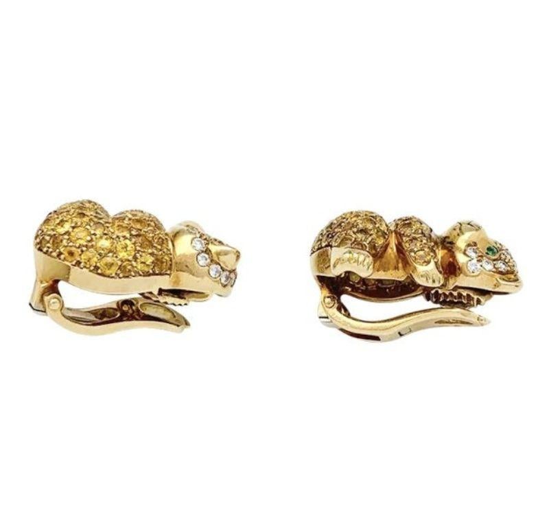 Van Cleef & Arpels Bear Earrings in 18K Yellow Gold 1