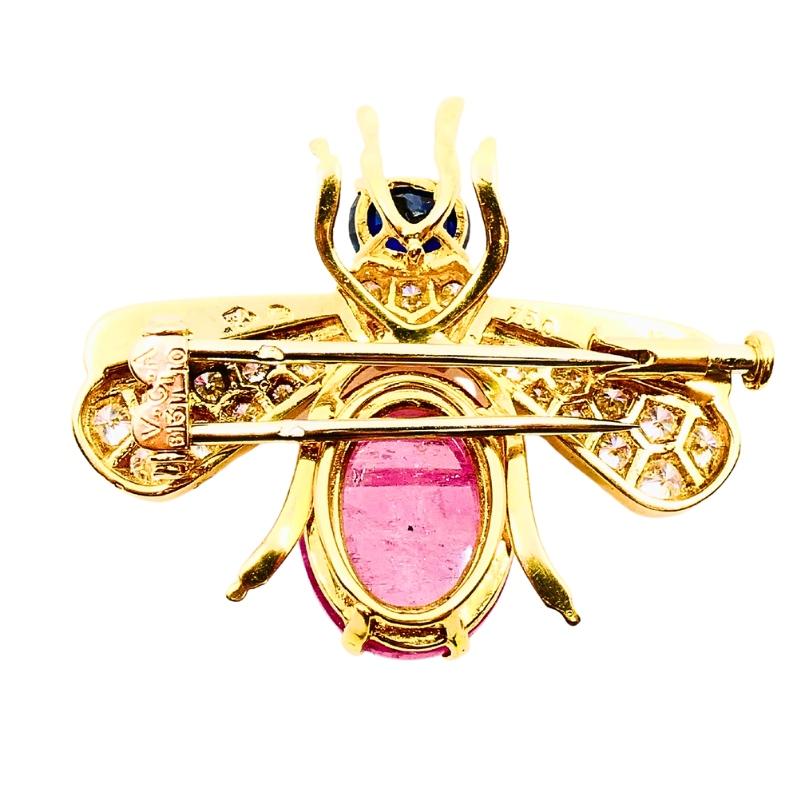 Women's or Men's Van Cleef & Arpels Bee Brooch Gold Diamond Gemstones