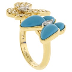Van Cleef & Arpels Bague entre les doigts en turquoise et diamants