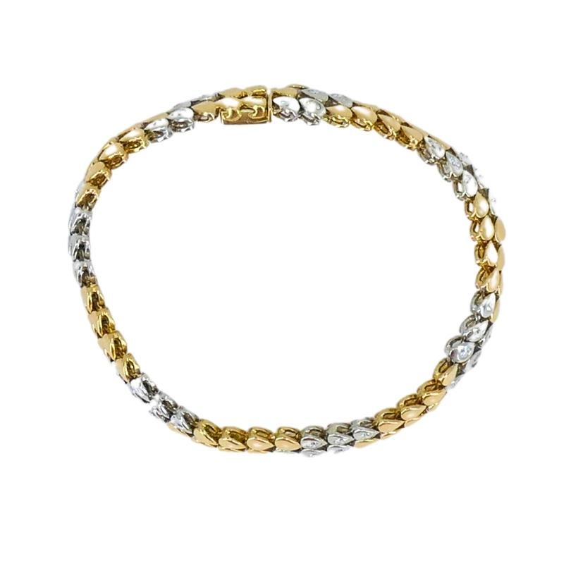 Van Cleef & Arpels Bezel Set Diamond Bracelet 18k Gold Estate Jewelry In Good Condition In Beverly Hills, CA