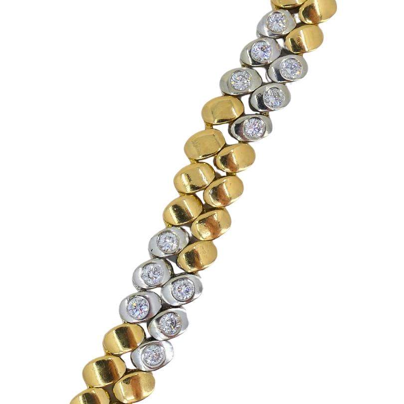 Van Cleef & Arpels Bezel Set Diamond Bracelet 18k Gold Estate Jewelry 1