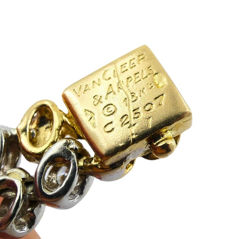 Van Cleef & Arpels Bezel Set Diamond Bracelet 18k Gold Estate Jewelry 3