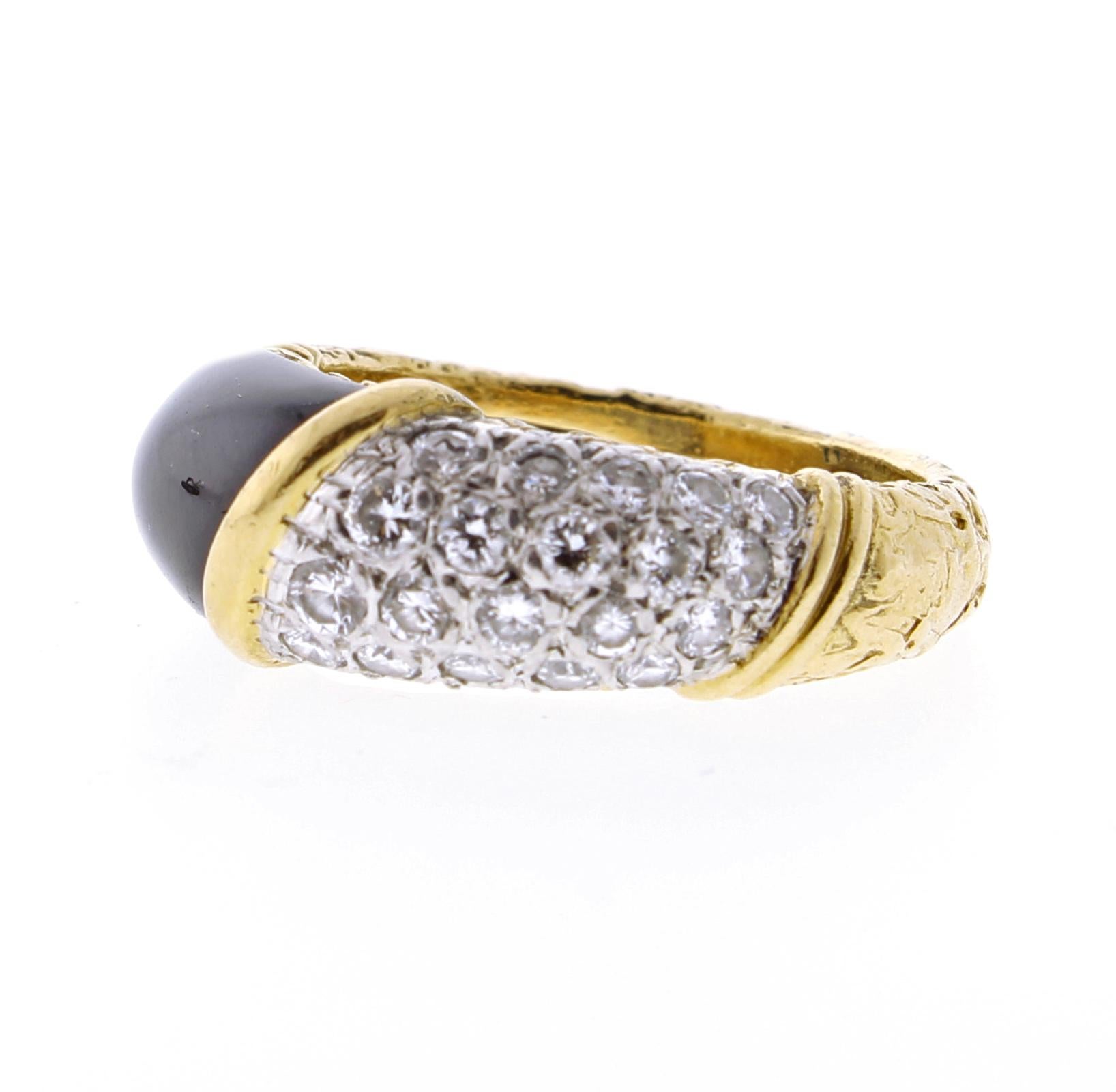Van Cleef & Arpels, bague à anneau en diamant noir et onyx Unisexe en vente