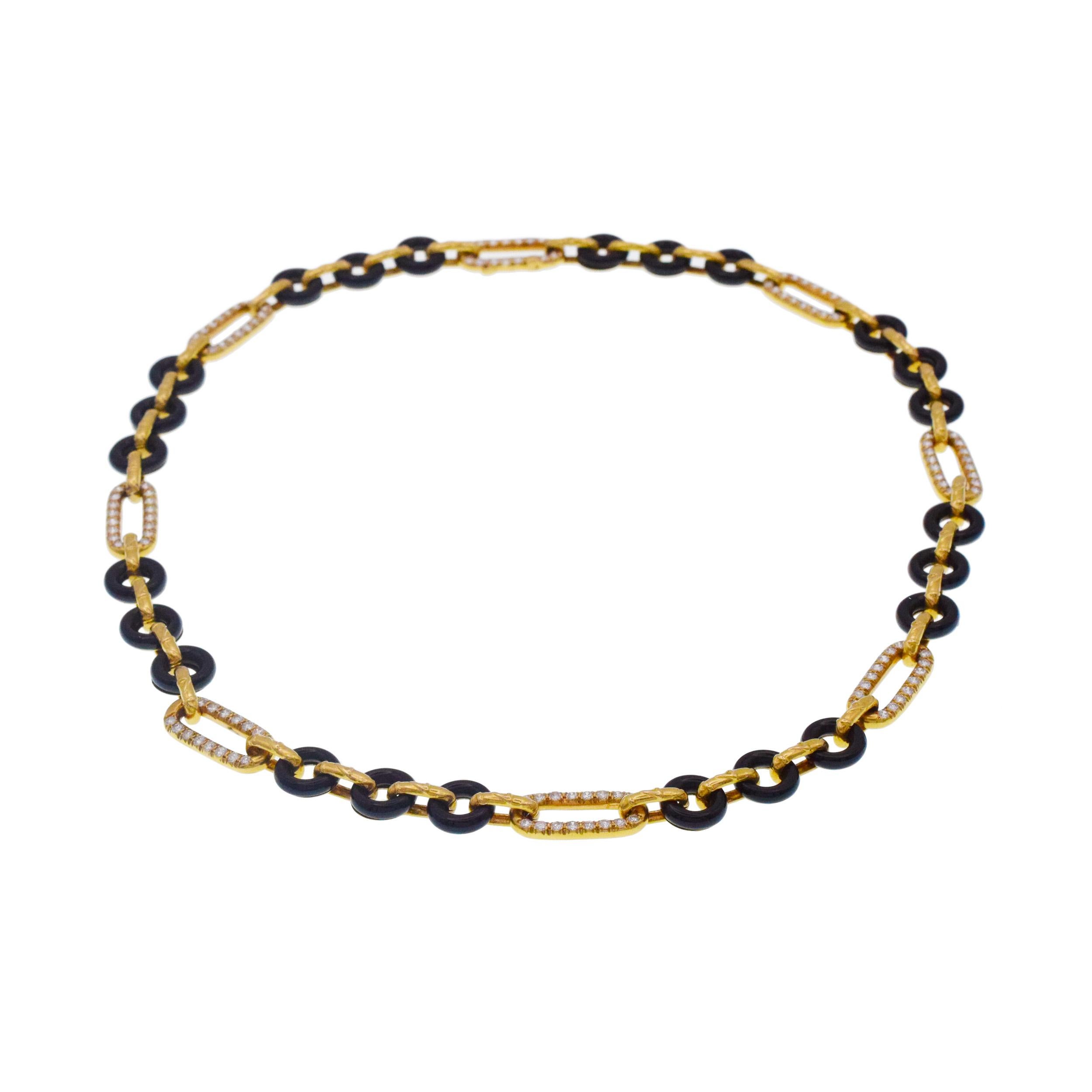 Van Cleef & Arpels Schwarzer Onyx und Diamant A Link Halskette/Armband-Kombination im Angebot 6