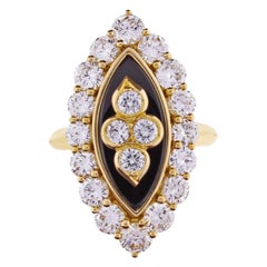 Anillo Van Cleef & Arpels Ónice Negro Diamante Navette