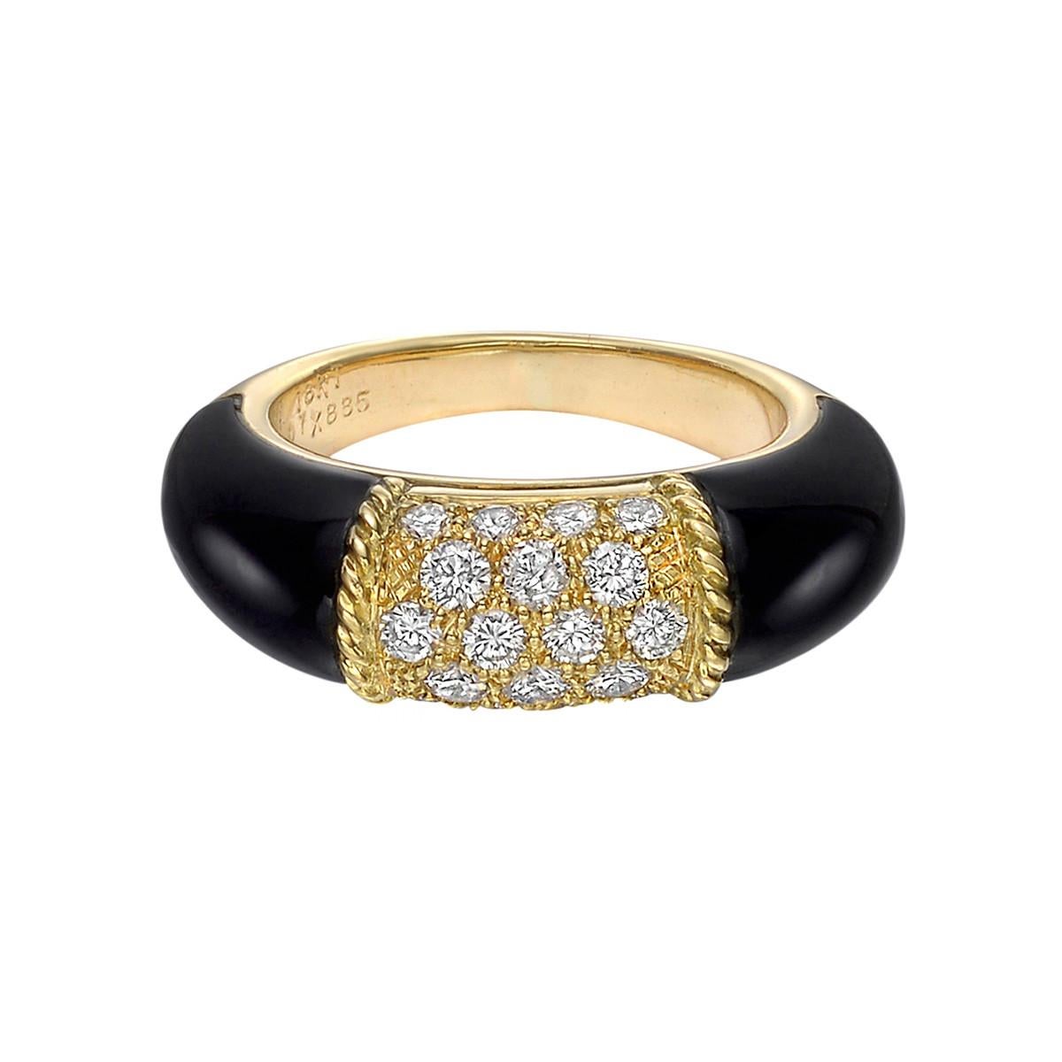 Van Cleef & Arpels Black Onyx Diamond "Philippine" Ring