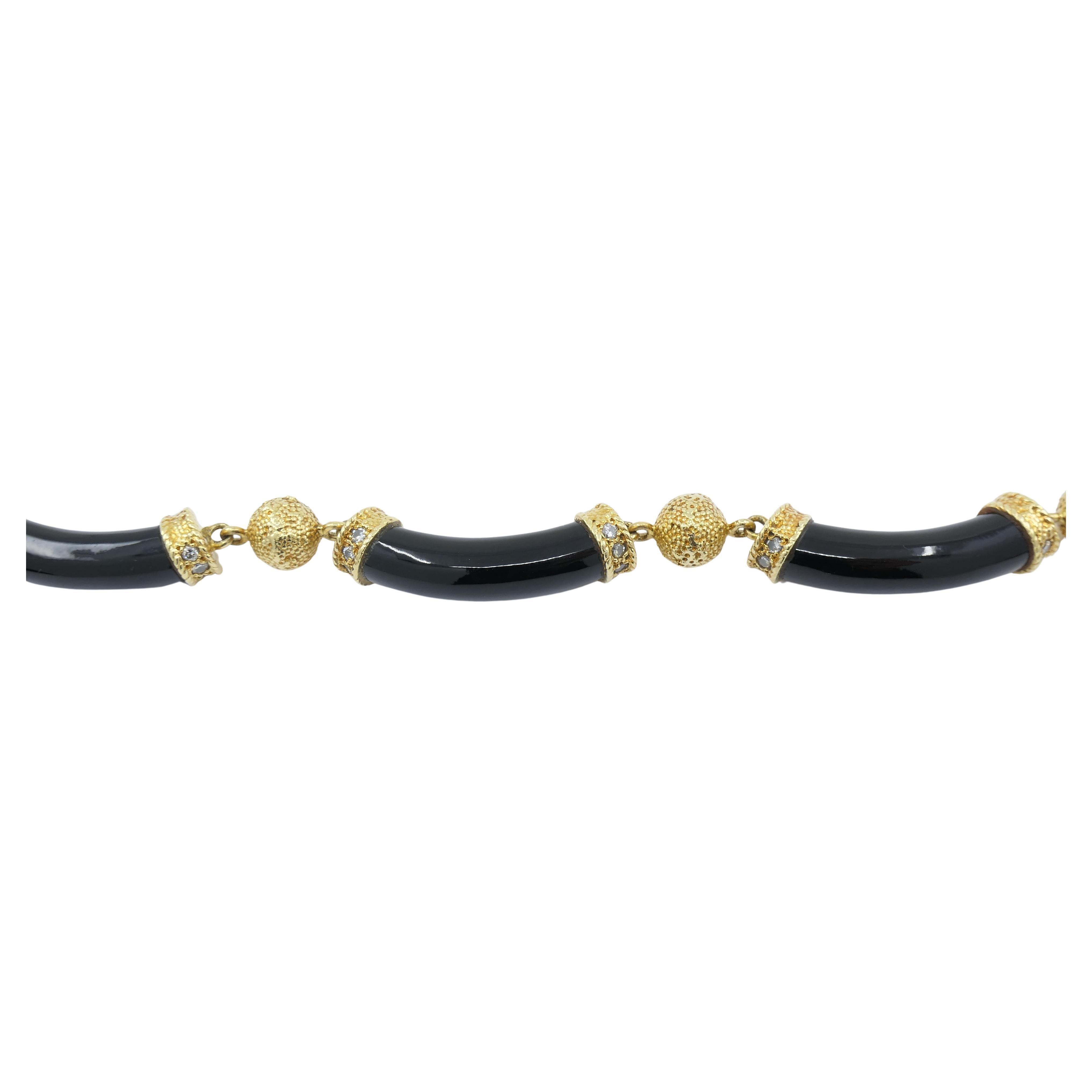 Van Cleef & Arpels Black Onyx Diamond Vintage Bracelet For Sale 1