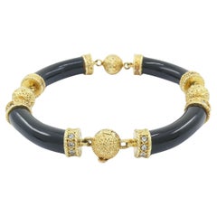 Van Cleef & Arpels Bracciale vintage con diamanti e onice nera