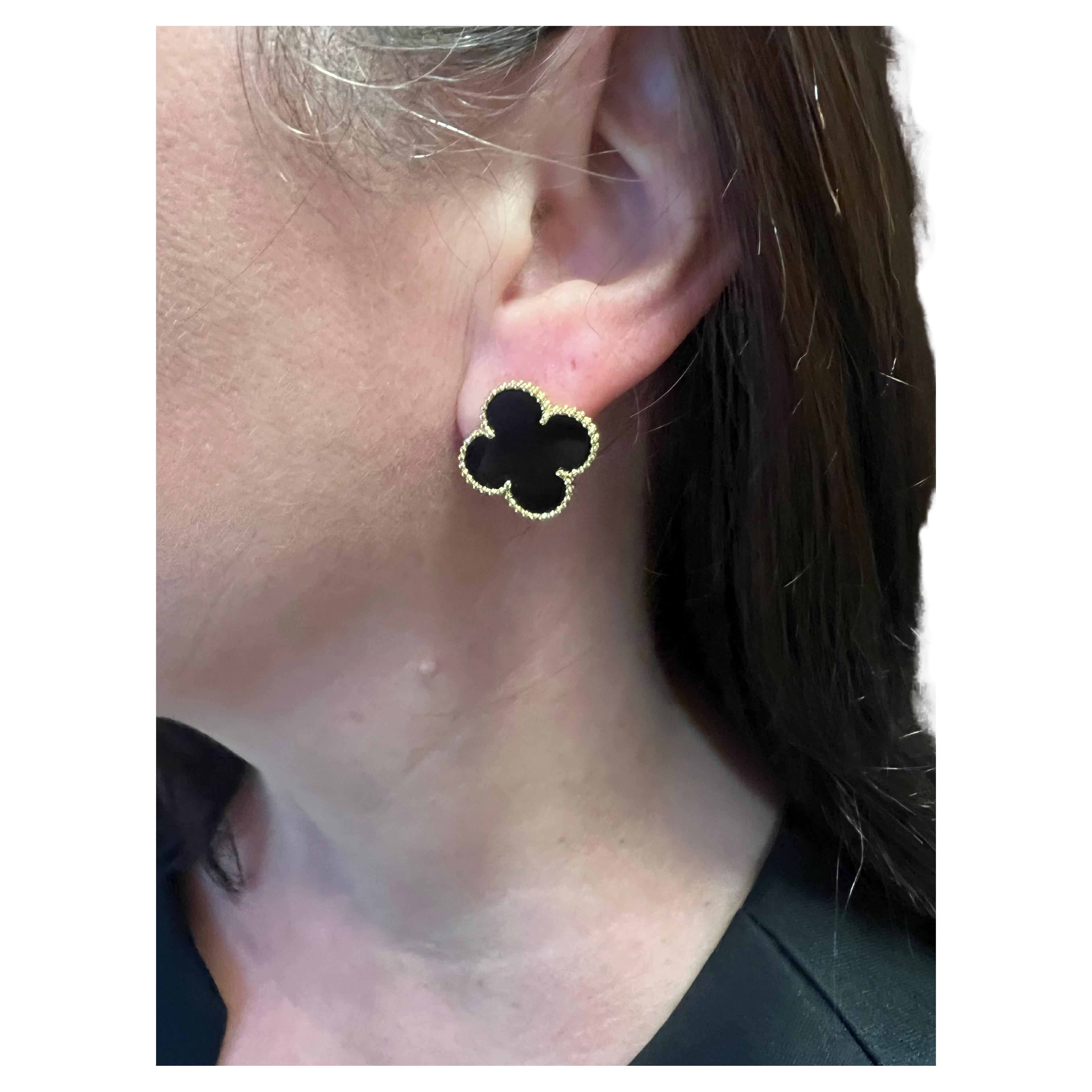alhambra onyx earrings