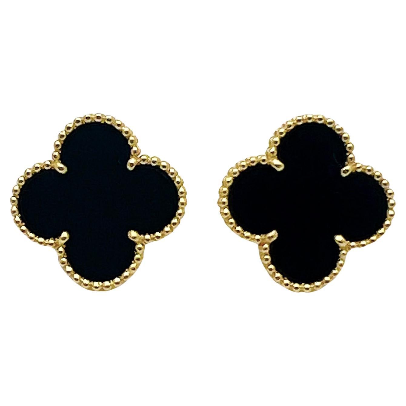 Van Cleef & Arpels Black Onyx Magic Alhambra Earrings