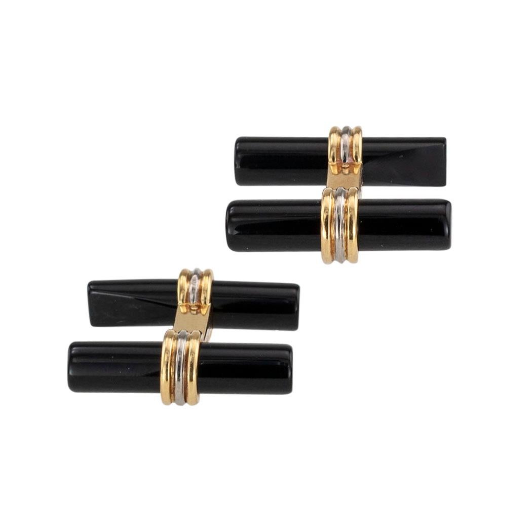 Van Cleef & Arpels onyx baton and two tone gold cufflinks circa 1990.  Love them because they caught your eye, and we are here to connect you with beautiful and affordable jewelry.  It is time to claim a reward Yourself!  Simple and concise