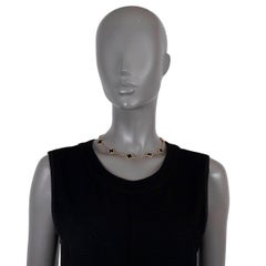 VAN CLEEF & ARPELS black onyx VINTAGE ALHAMBRA 10 MOTIF Necklace