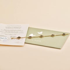 Van Cleef & Arpels Black Onyx Vintage Alhambra Yellow Gold Bracelet