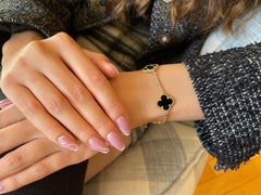 Van Cleef & Arpels Bracelet vintage Alhambra en or jaune et onyx noir