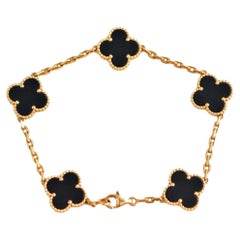 Van Cleef & Arpels Bracelet vintage Alhambra en or jaune et onyx noir
