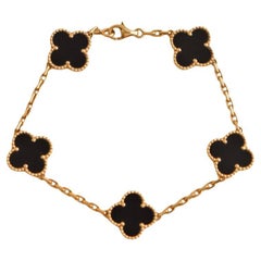Van Cleef & Arpels Bracelet vintage Alhambra en or jaune et onyx noir
