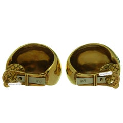 Van Cleef & Arpels Blue & Green Enamel Yellow Gold Earrings