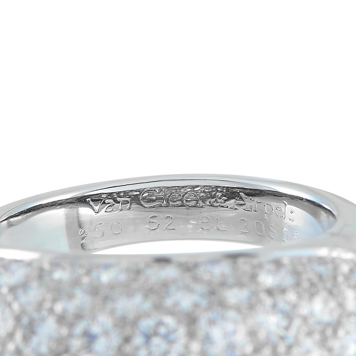 Van Cleef & Arpels Boule Platinring mit 3,50 Karat Diamanten im Zustand „Hervorragend“ im Angebot in Southampton, PA