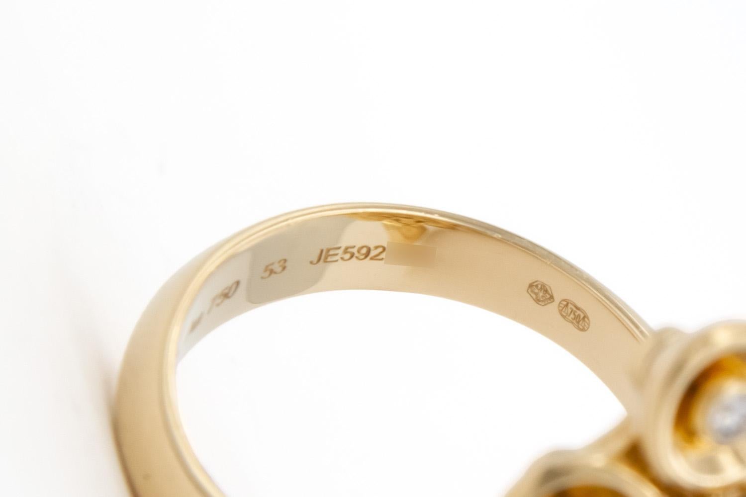 Van Cleef & Arpels Bouton D'or Ring 18k Yellow Gold Chrysoprase Diamond Onyx BNP 5