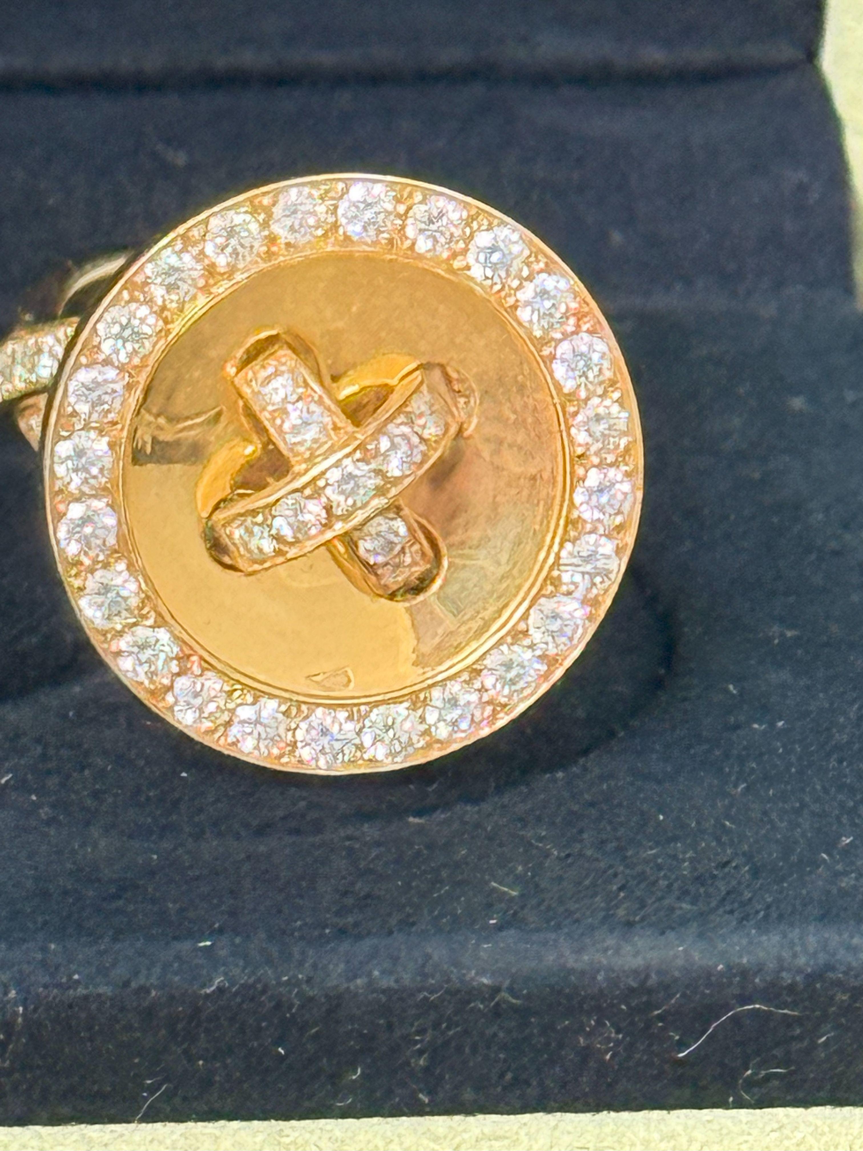 Anello a bottone Van Cleef & Arpels Boutonnière in oro giallo e diamanti in vendita 3