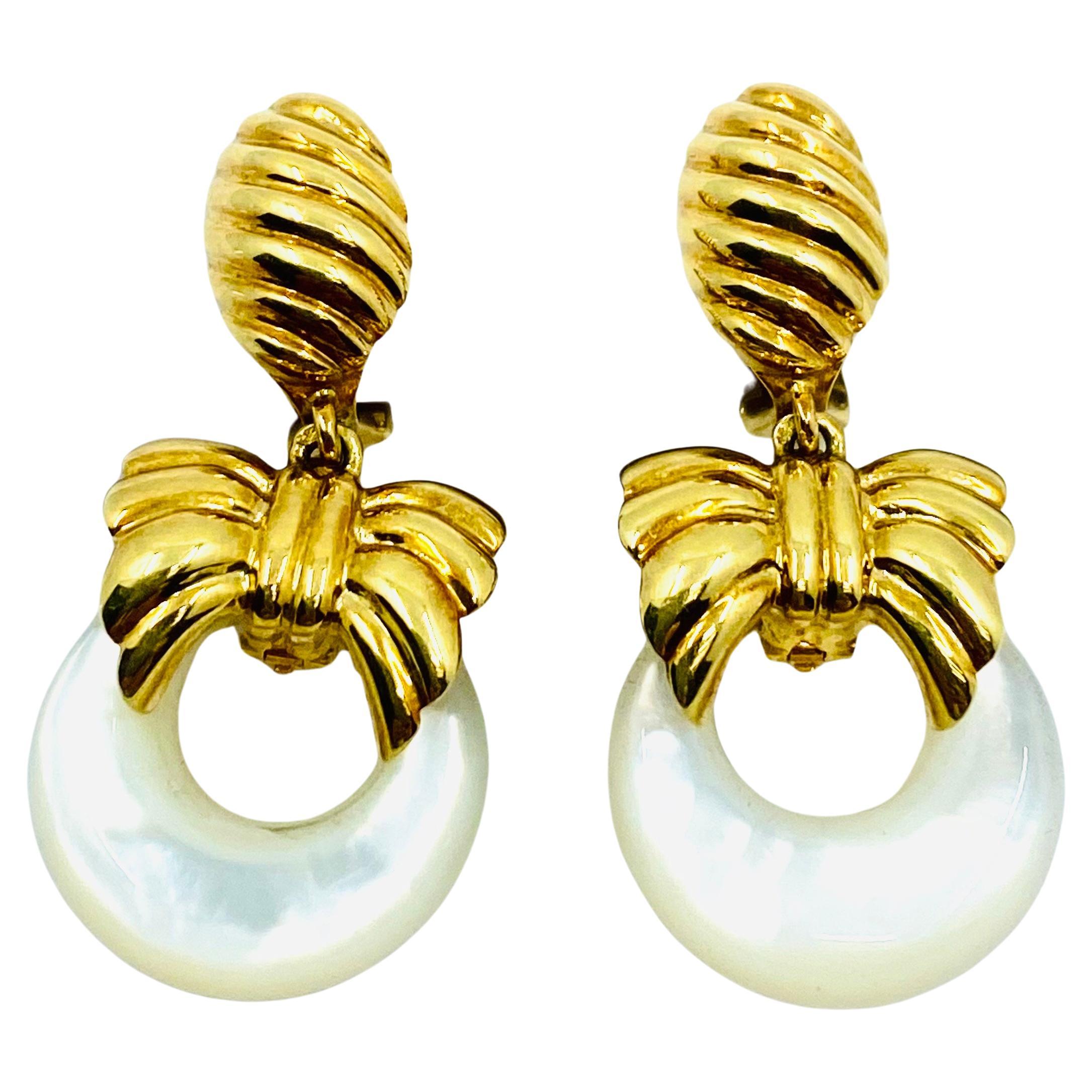 Van Cleef & Arpels Bow Interchangeable Earrings 18k Gold For Sale 5