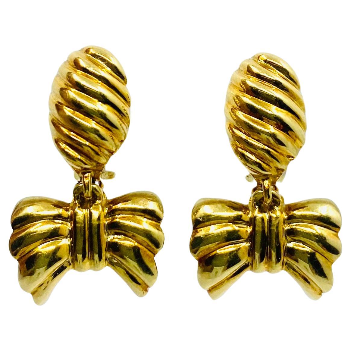 Van Cleef & Arpels Bow Interchangeable Earrings 18k Gold For Sale 1