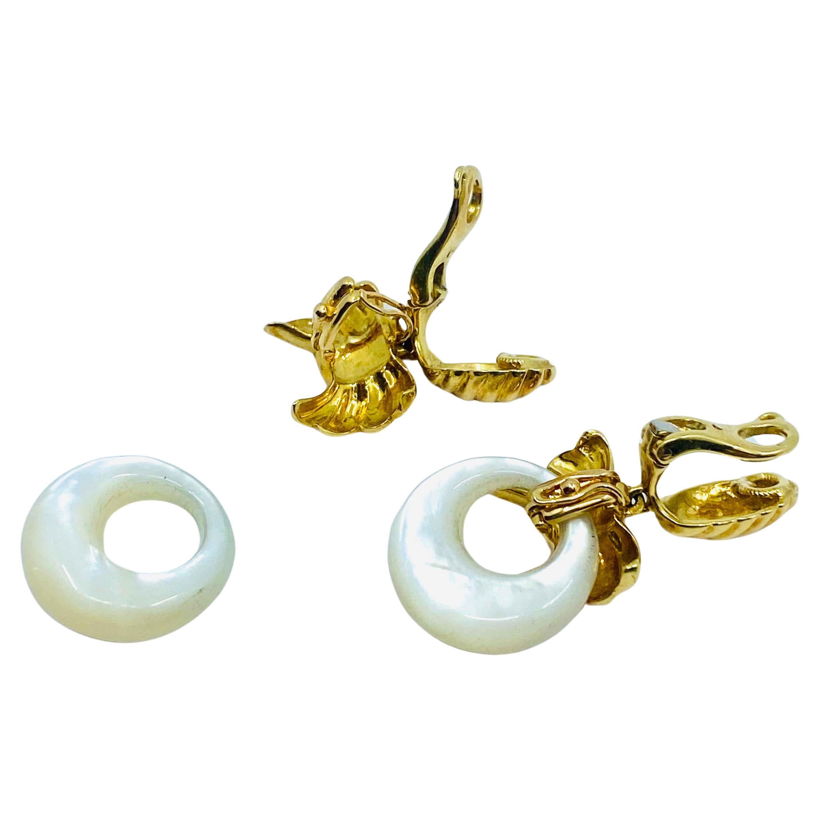 Van Cleef & Arpels Bow Interchangeable Earrings 18k Gold For Sale 3