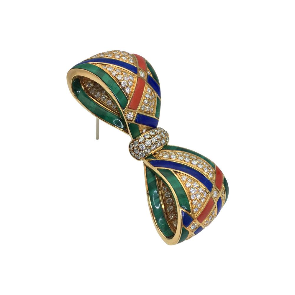 Van Cleef & Arpels Bow Pin, Brilliants and Ornamental Stones 1