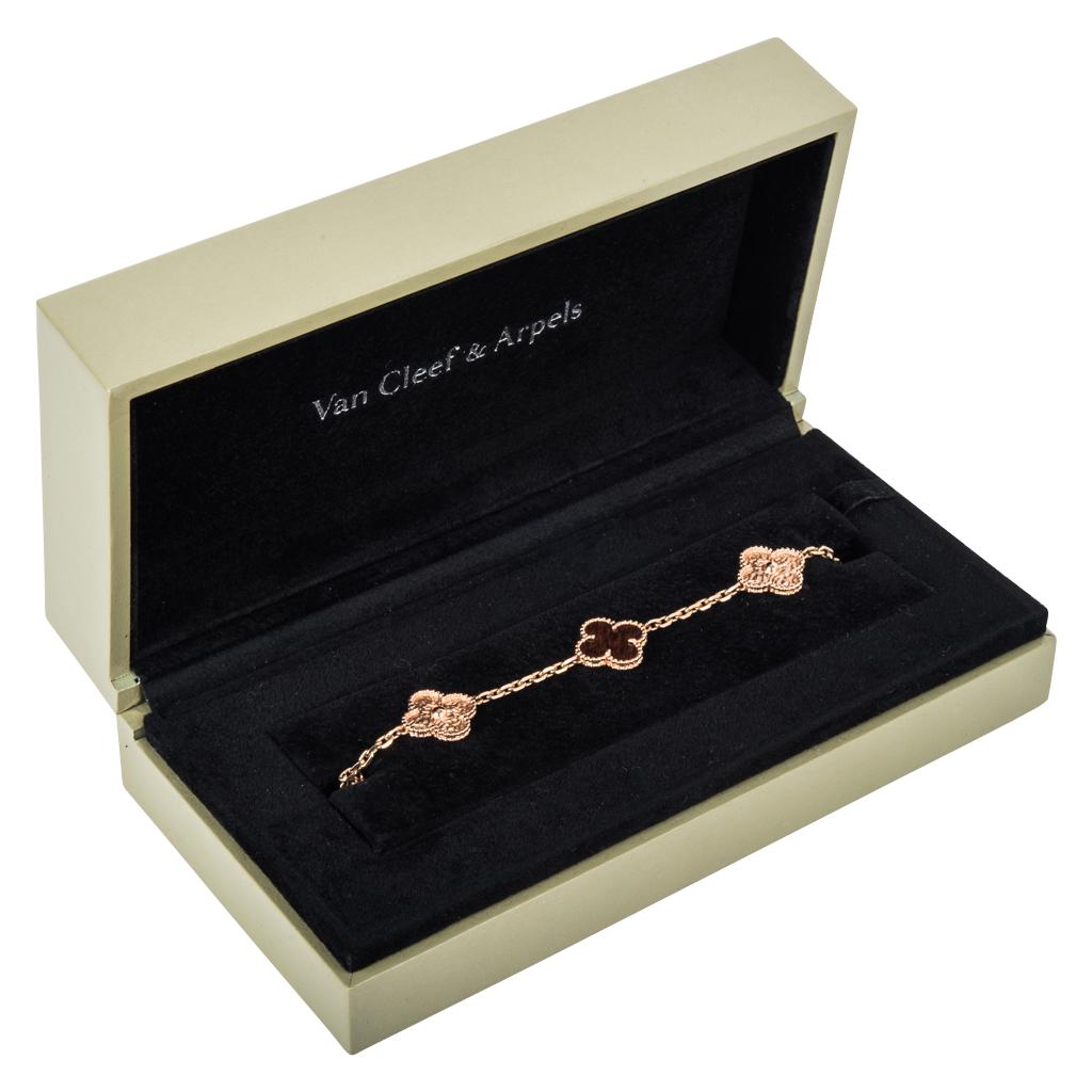 Van Cleef and Arpels Bracelet Alhambra Collection 18 Karat Gold Bois D'amourette at 1stDibs