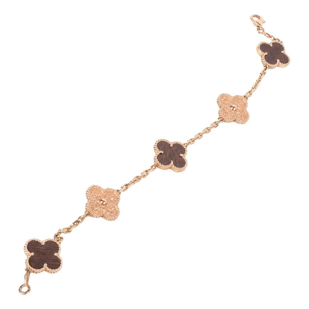 Van Cleef and Arpels Bracelet Alhambra Collection 18 Karat Gold Bois D'amourette at 1stDibs