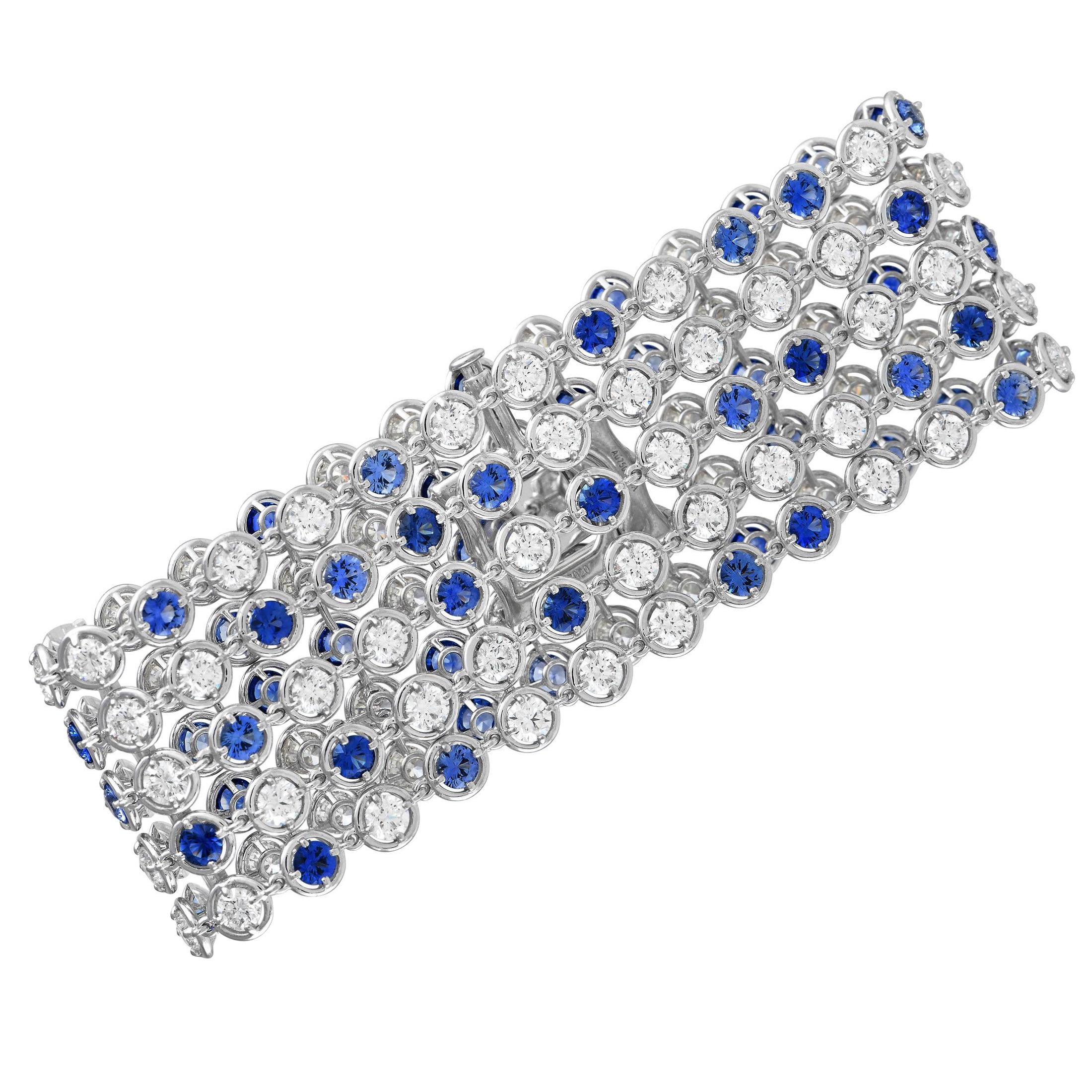 Van Cleef & Arpels Brume de Saphire 18K Weißgold 10,74 Karat Diamant und Saphir