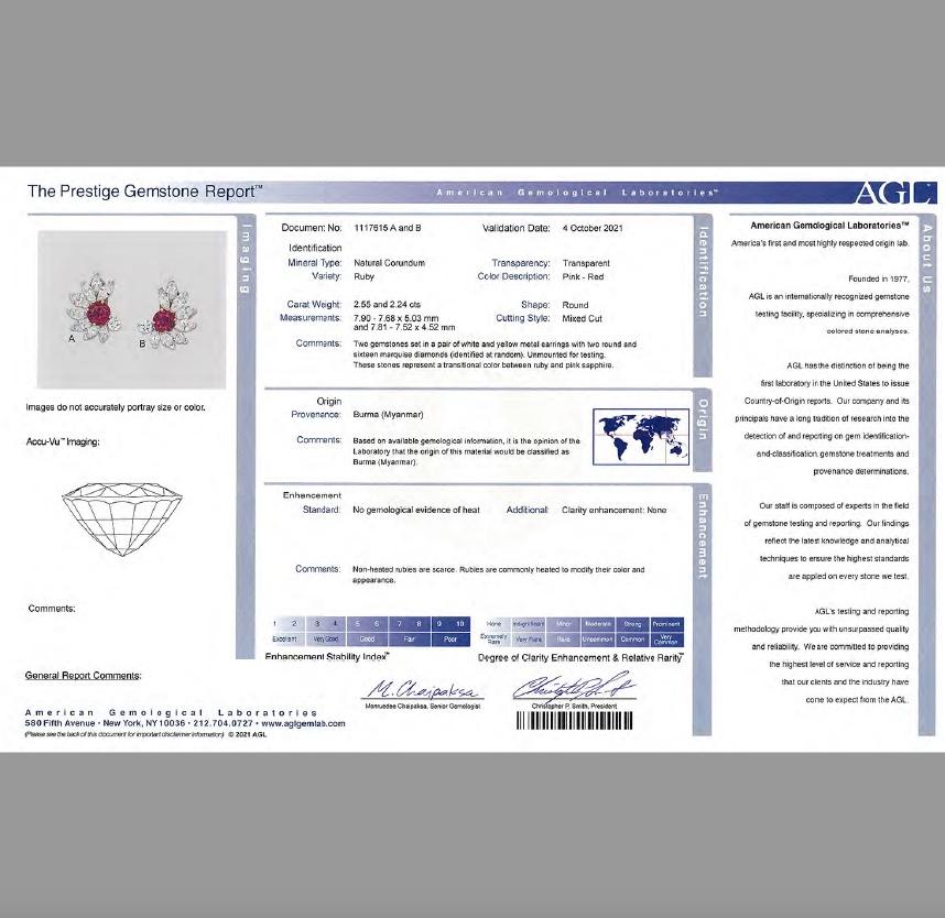 Van Cleef & Arpels Burma No Heat Ruby & Diamond Earrings For Sale 3