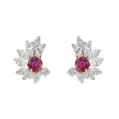 Van Cleef & Arpels Burma No Heat Ruby & Diamond Earrings