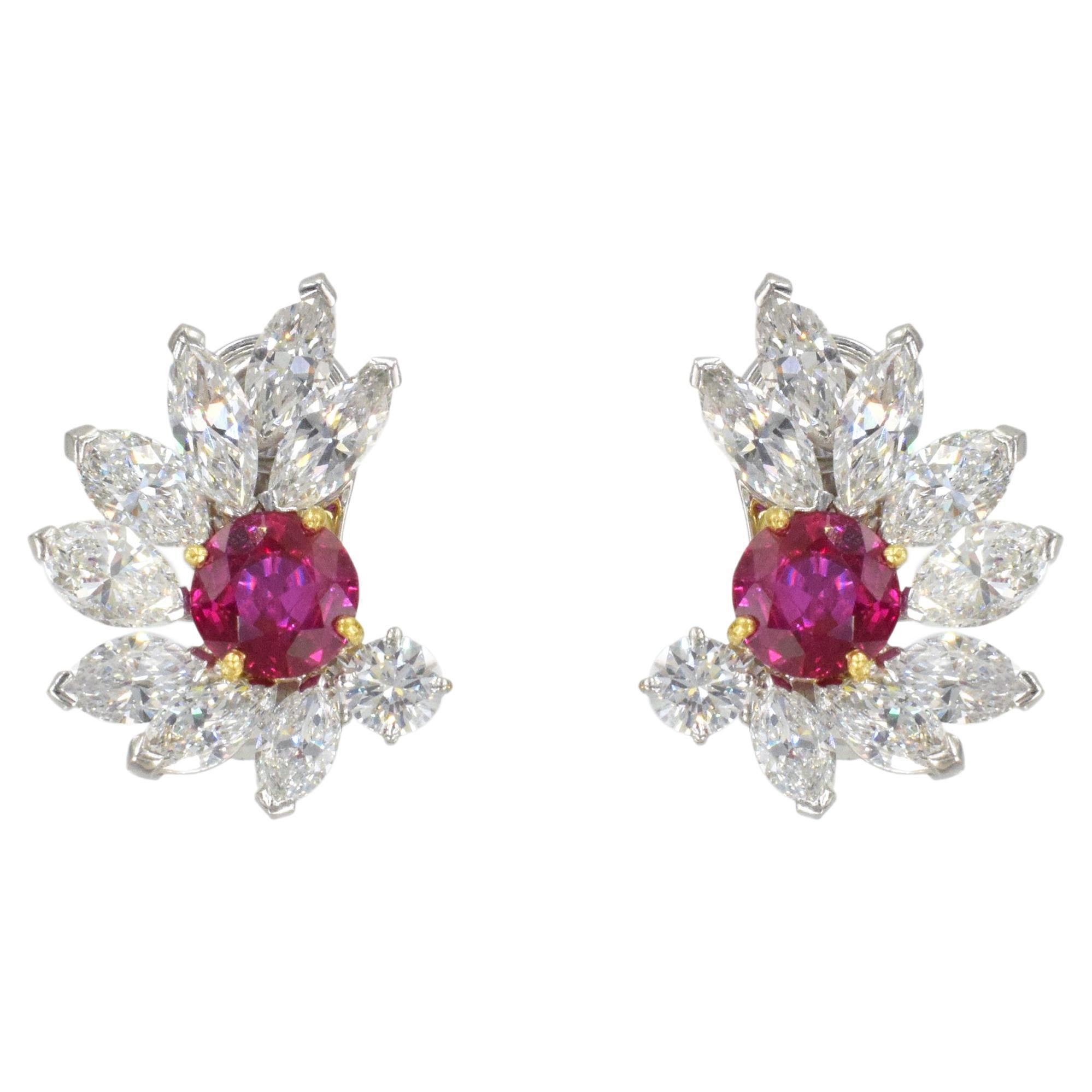 Van Cleef & Arpels Burma No Heat Ruby & Diamond Earrings