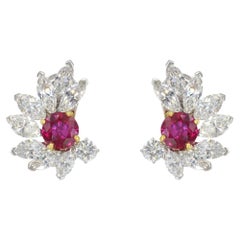 Van Cleef & Arpels Burma No Heat Ruby & Diamond Earrings